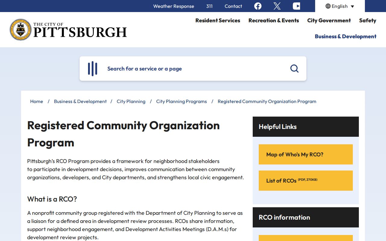 Allegheny County neighbors Pittsburgh registered community organization information