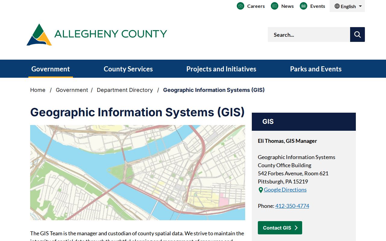 Allegheny County street directory GIS viewer information